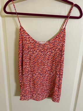 GAP Orange Multi-Color Printed Spaghetti Strap Camisole
